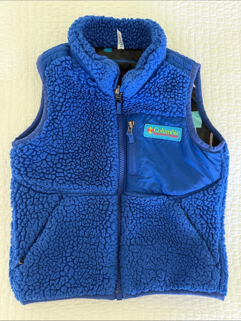 Columbia Electric Blue Sherpa Fleece Vest